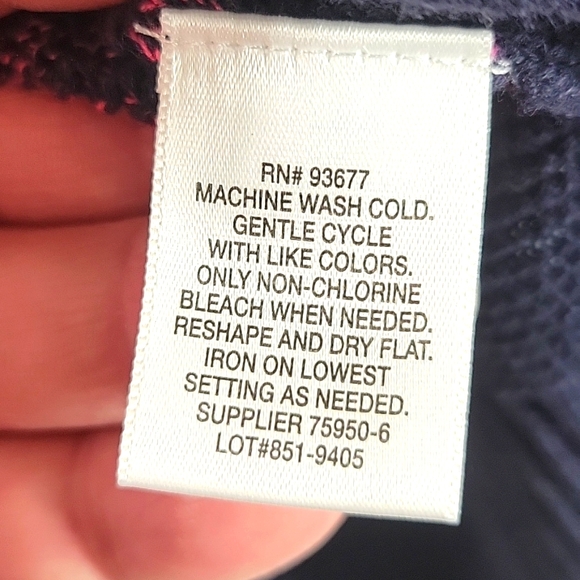 LIZ CLAIBORNE Ombre Hot Pink to Navy Blue Rounded Neckline Long Sleeve Sweater L - Picture 4 of 7